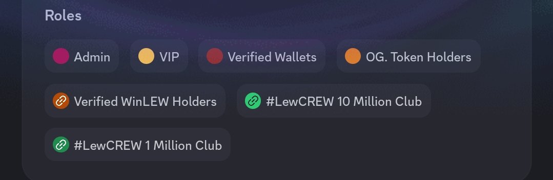 LewSales's tweet photo. Weird ..
The Link 🔗 is given from the bot, users cant fake that role. Looks Funtional to me... Oh and Whats this, a bot talking with Solana? ...
https://t.co/RfWIlt7diB
#WinLEW https://t.co/Bo7P65mqNU