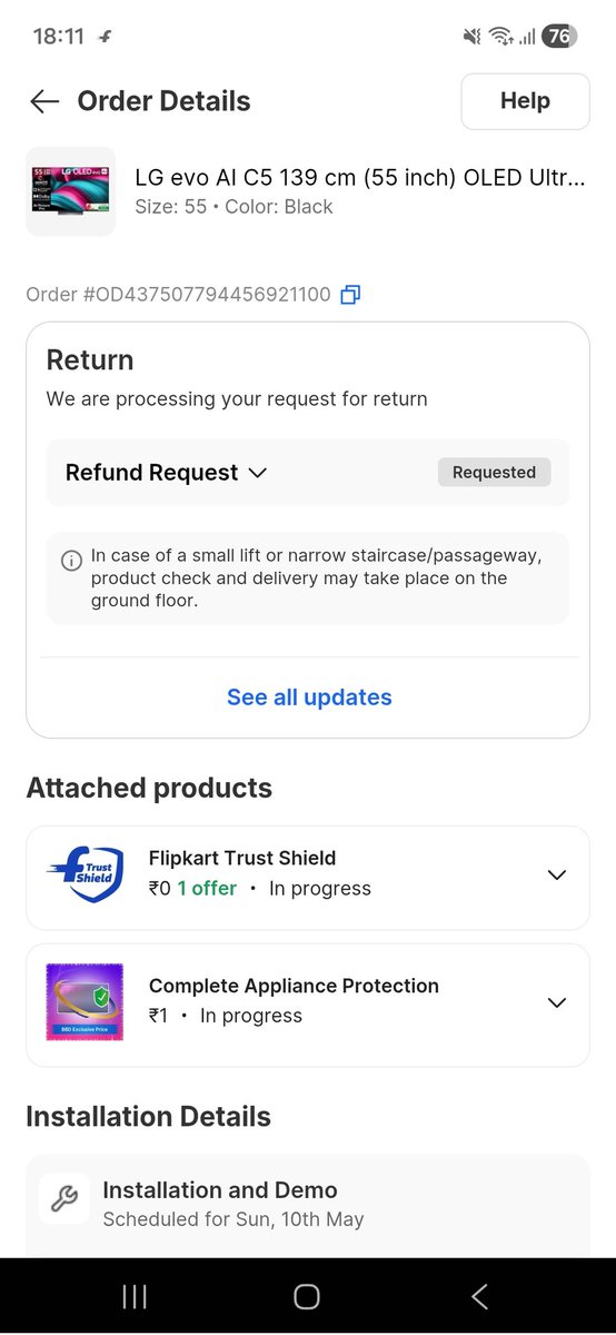 amitgautam23_ag's tweet photo. Ordered Rs. 99,586 premium LG OLED C5 and received 40000 LED TV. resolution pending despite crossing resolution timeline @flipkartsupport 

#flipkart #Lg #Oledtv #consumerhelp #urgentSupportRequire #fraudAlert #onlineShopping #LGoled #wrongProduct #delayResolution #ConsumerRights https://t.co/TfSXfXjDnf