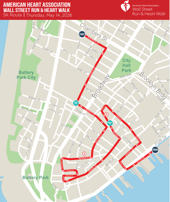 NYPD1Pct's tweet photo. 🚨Traffic Advisory: Expect intermittent street closures and traffic delays in Lower Manhattan this afternoon due to the AHA Run. Motorists are encouraged to use alternate routes and allow for additional travel time. https://t.co/fKWvvLrlqg