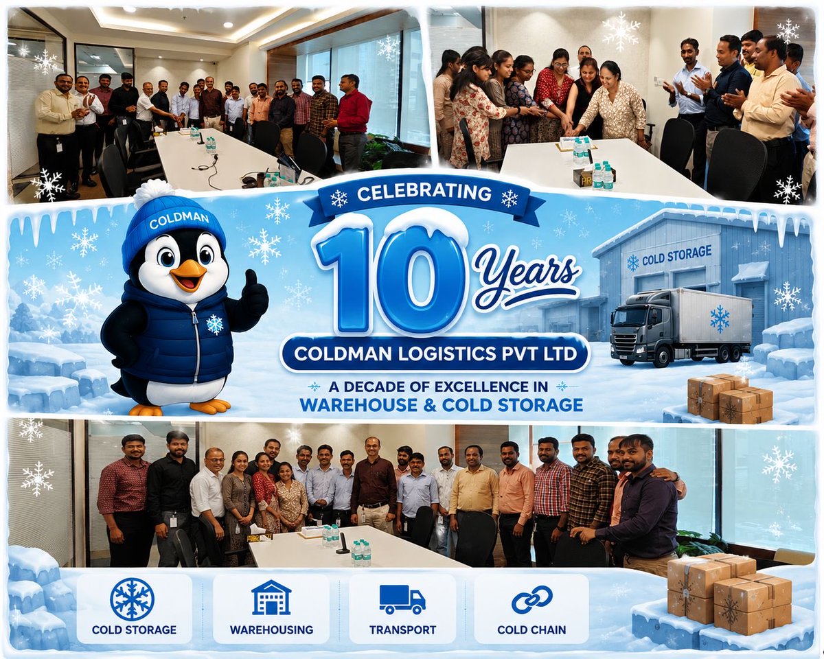 info_coldman's tweet photo. 🎉 A Decade of Excellence in the Cold Chain!

Ten years ago, we started with a vision — to be a trusted partner in Cold Chain. 

Today, we celebrate 10 years of trust, growth, and excellence — and we couldn’t have done it without our incredible team, valued clients, and partners https://t.co/CJL5vvR12P