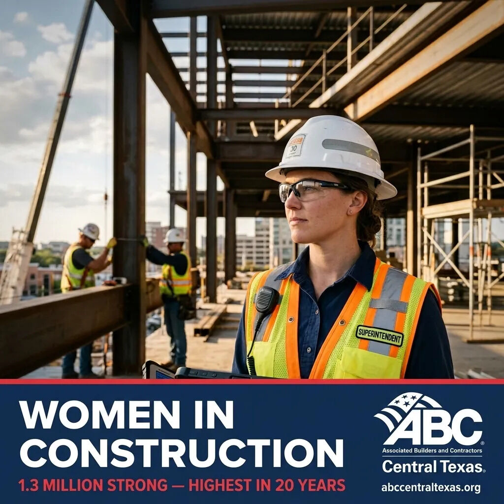 abcctx's tweet photo. 1.3M women now in U.S. construction — the highest share in 20 years. Strong pay, low pay gap, and real paths from apprentice to leadership.

Practical guide for starting and moving up: https://t.co/e15enUE2Sy

#WomenInConstruction #ABCCentralTexas https://t.co/qY8a8mzDhq