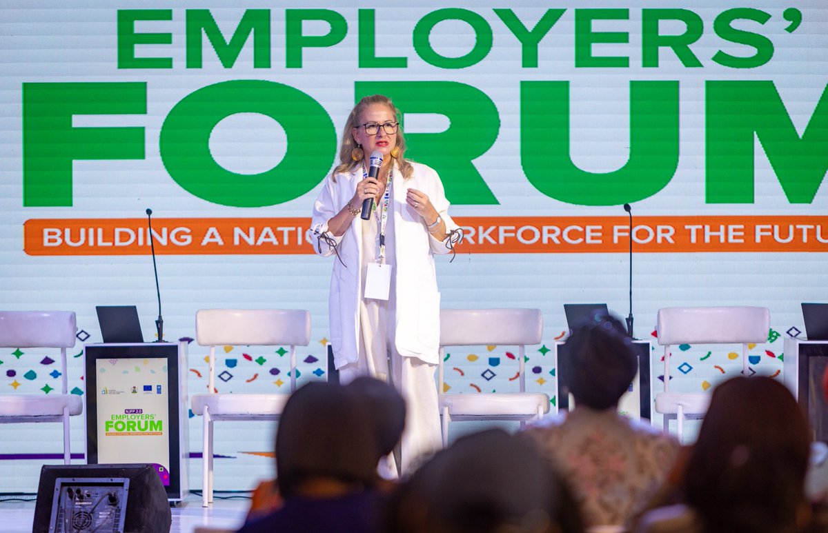 EUinNigeria's tweet photo. Building a national workforce for the future. 🇳🇬🇪🇺

The EU-funded @NigeriaJFP Employers’ Forum is now underway in #Lagos, bringing together employers, young graduates, govt, &amp; partners to strengthen pathways to employment workforce readiness.

#EUinNigeria #GlobalGateway https://t.co/br4VYodw7b