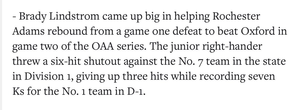 Rochester Adams Baseball tweet media