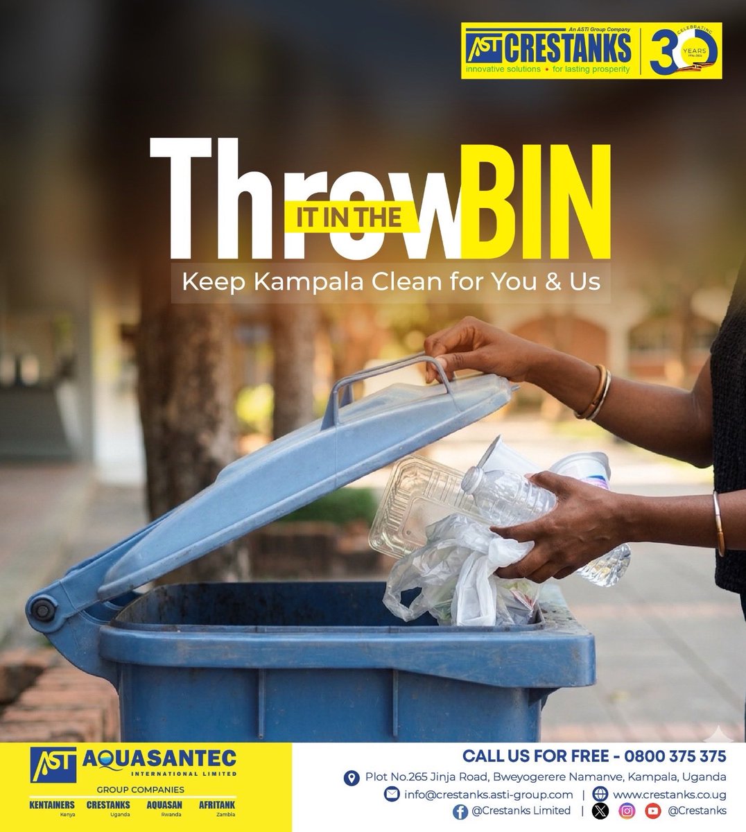 crestanks's tweet photo. Cleaner spaces start with better disposal habits!

Choose smarter waste disposal with Crestanks Dustbins, built for durability, convenience, and a cleaner Kampala.

Available in hardware shops countrywide.

#Crestanks #KeepKampalaClean https://t.co/WGBFJNJg3W