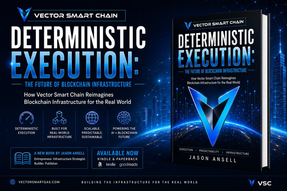 JasonAnsellTO's tweet photo. Blockchain was never supposed to end with speculation.

I wrote Deterministic Execution to explore why predictable infrastructure, AI systems, and real-world utility may define the next era of blockchain.

The future gets built quietly.

https://t.co/sfsTo4MQ2L

#Blockchain #Web3 #AI #VSC