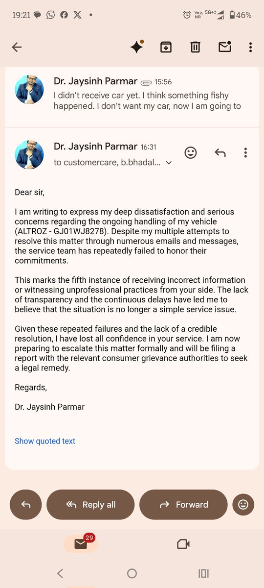 jaiparmar_jp's tweet photo. Very disappointed with the service experience from @TataMotors and service team.Committed delivery time: 7 days.Actual delay: More than 1 month
Reality: Repeated false promises, no accountability, no proper updates. https://t.co/yHQRUlawu1