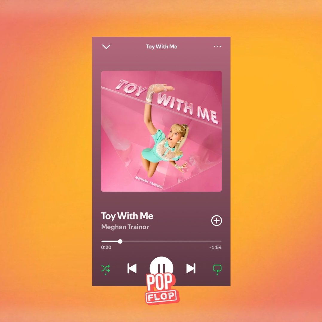 ThePopFlop's tweet photo. Pop Flop is currently streaming Meghan Trainor’s ‘Toy With Me’. https://t.co/xOrlUwOJJr