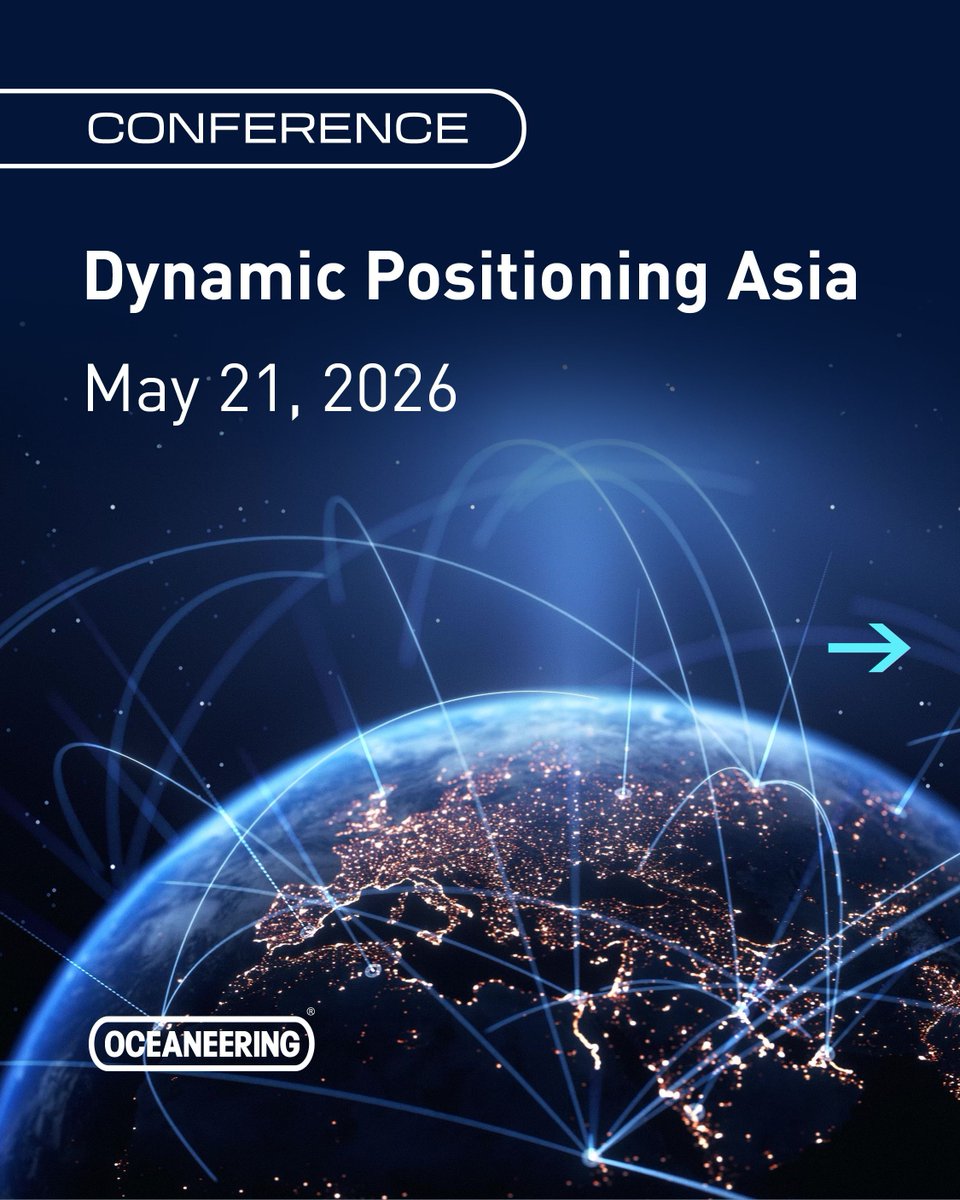 Oceaneering's tweet photo. Attending DP Asia 2026 next week? 🇸🇬
Keith Park of C‑Nav® Positioning Solutions will discuss “Strengthening DP PRS Single Fault Tolerance Through LEO GNSS.”
How would pole‑to‑pole GNSS positioning change your DP operations? 
https://t.co/jFdgn3xT9s

#DynamicPositioning https://t.co/CHGXEtKcLd