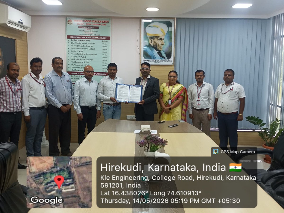 KlecetMedia's tweet photo. "🤝 MOU SIGNED – A STEP TOWARDS FUTURE READY TALENT! 🚀, Excited to announce that XPERTRF  Technosolutions Pvt Ltd has signed a Memorandum of Understanding (MoU) with our esteemed institute KLE College of Engineering and Technology Chikodi on Thursday, 14th May 2026. https://t.co/KvJS4WX6ay