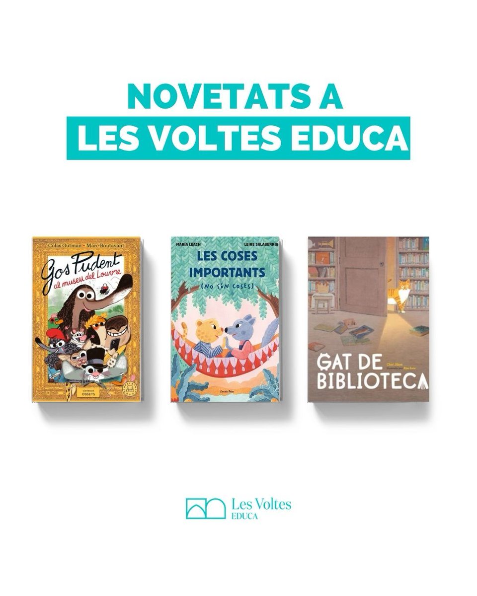 LesVoltes's tweet photo. 📚 3 novetats de Les Voltes Educa que t’encantaran!

🐶 Gos Pudent al Museu del Louvre 

💛 Les coses importants (no són coses) 

🐱 Gat de biblioteca 

✨ Vine a la llibreria i sigues dels primers a descobrir-les!

#lesvoltes #lesvolteseduca #llibreria #novetats #girona https://t.co/jwgjfR0lvH