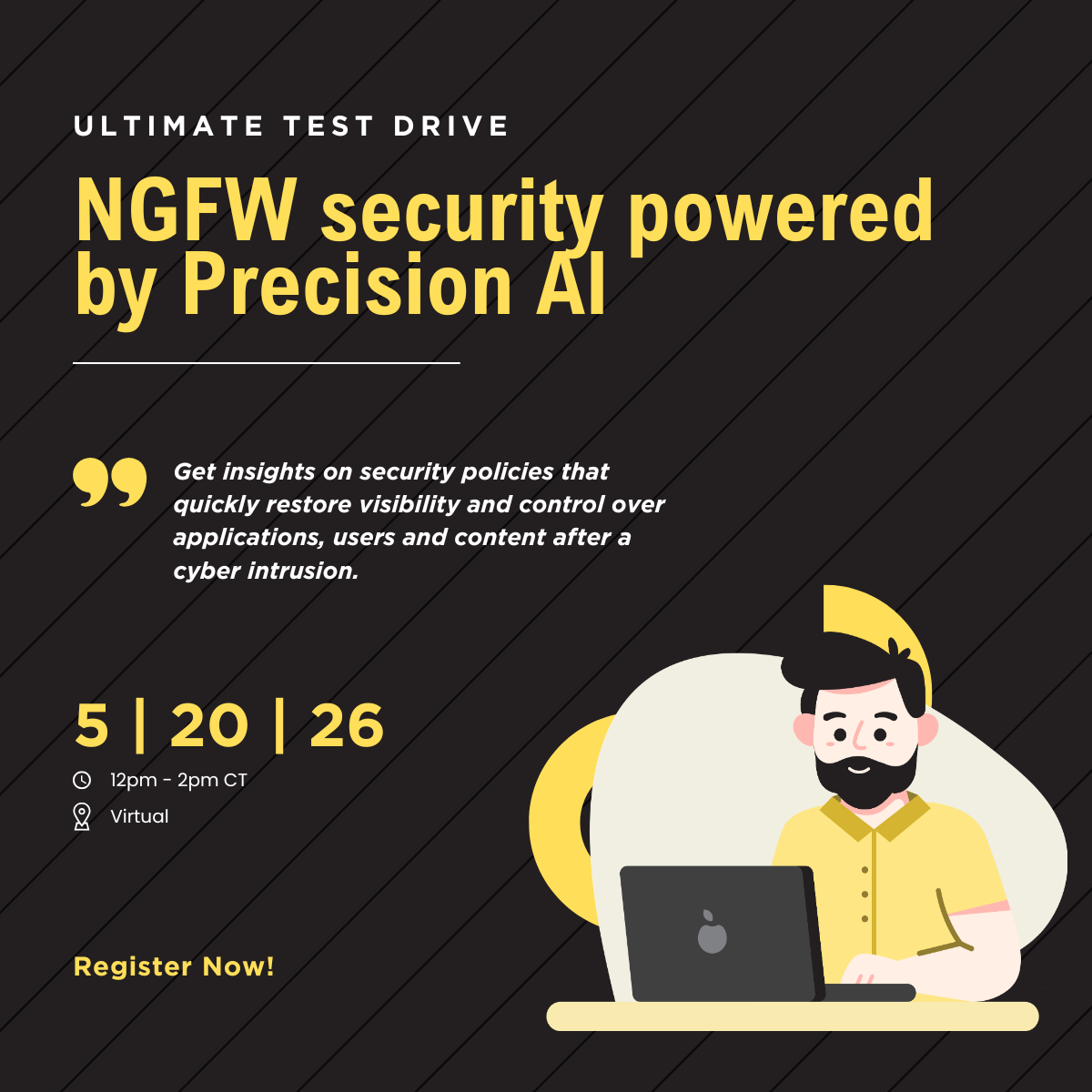 WorldTechIT's tweet photo. Get Hands-On with AI-Powered Network Security

May 20, 2026
12:00 PM–2:00 PM CDT
Virtual Event

Register Now:
https://t.co/DBxPyrp6sp https://t.co/K1wh24eTkC