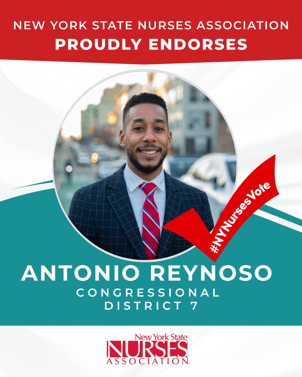 nynurses's tweet photo. #4 NYSNA is proud to endorse @ReynosoBrooklyn for Congress in New York’s 7th Congressional District. https://t.co/ehah2kdPdF