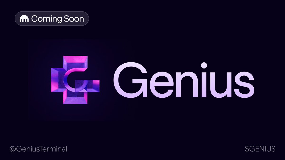 krakenlistings's tweet photo. Coming soon: $GENIUS

@GeniusTerminal is an onchain trading terminal designed to bring CEX-style execution, privacy, and liquidity to decentralized markets through a single interface.

Trading starts May 15

Get ready → https://t.co/47fNCUnRqD https://t.co/Rw5yyuz2aO