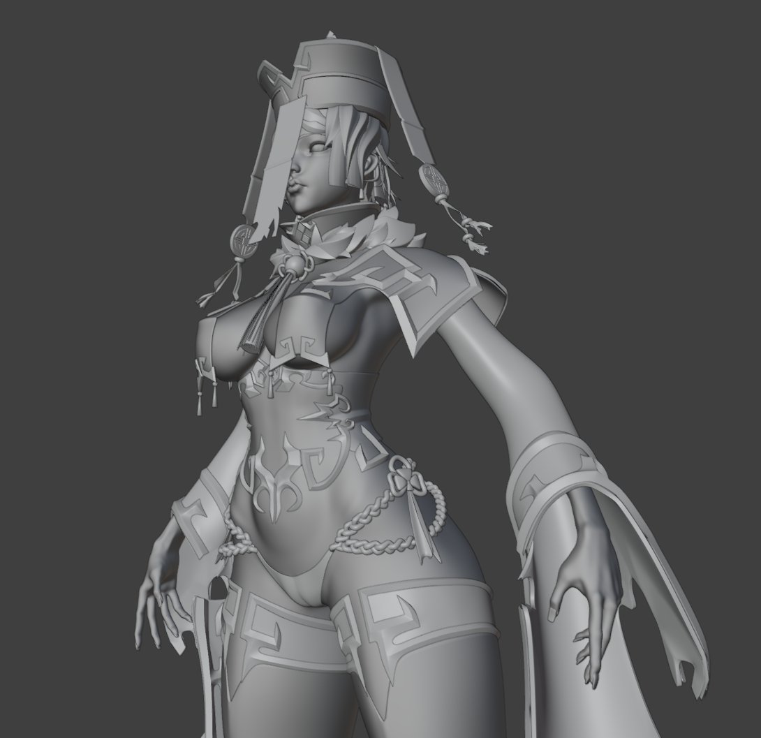 Samray3D's tweet photo. New details added 🫠

#3DArt #ZBrush #Blender #WIP #NSFW #StylizedArt #CuteGirl https://t.co/RYylmSDMMW