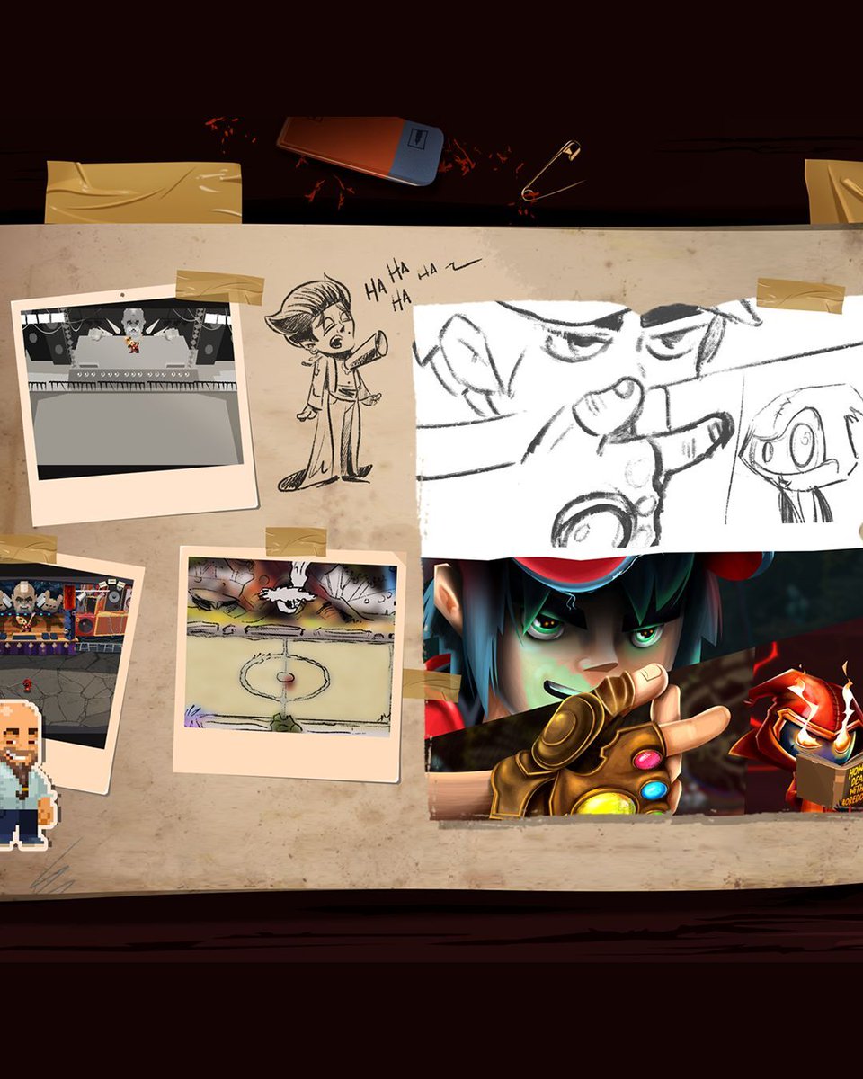 RubberDuck_G's tweet photo. Some early sketches from the development of our boss fights — including battlefield concepts and a rough illustration for one of the bosses cutscene.

It’s always fun looking back at how these moments started before making it into the final game.

#ThrowbackThursday #GameDev https://t.co/VtyqC0LsJk