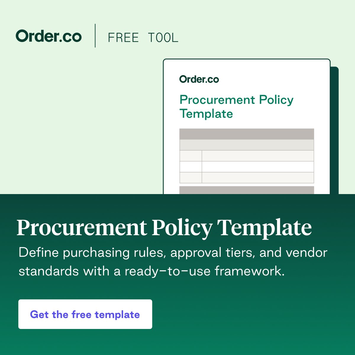 OrderCo_'s tweet photo. Unclear purchasing rules → decisions made on the fly → more cleanup later.

📋 Fix it with a clear procurement policy. Download your free template → https://t.co/NcfWm2ydXE