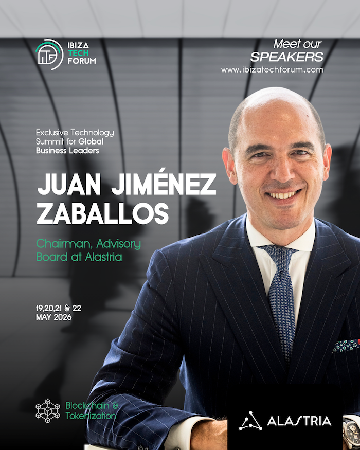 Alastria_'s tweet photo. @Alastria_ y @REDISBE en el #IbizaTechForum 2026, del 19 al 22 de mayo. 
@miguelcalero y @JuJiZa13 debatirán sobre finanzas digitales, gobernanza, #MiCA, #eIDAS2 e infraestructura #blockchain europea.
🎟️ 20% dto. en entradas VIP con código: alastria-isbe 👉https://t.co/qv92uu2Art https://t.co/Cwu8pM3qbQ