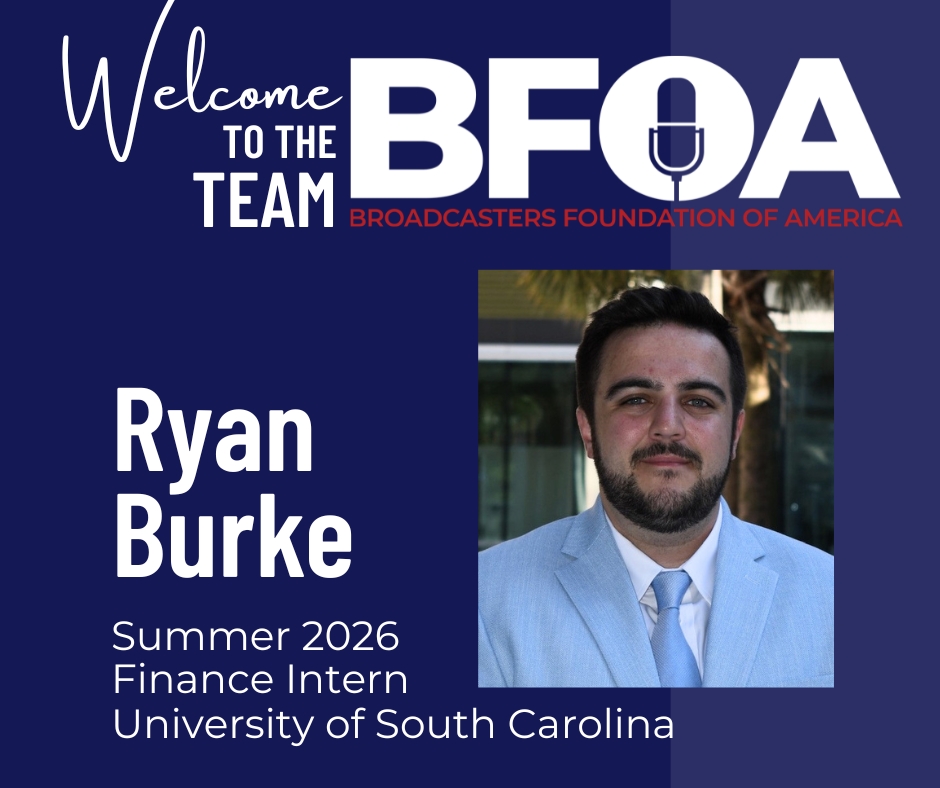 BroadcastersFDN's tweet photo. We're thrilled to welcome Ryan Burke as our Summer 2026 Finance Intern! Ryan comes to us from the University of South Carolina, and we're excited to have him on board. Welcome to #TeamBFOA, Ryan! https://t.co/bl91GwaW82