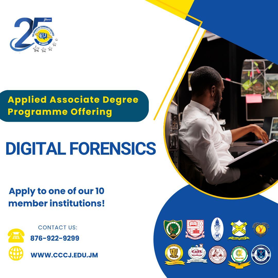 TheCCCJ's tweet photo. Not all heroes wear capes; some have an Applied Associate Degree in Digital Forensics.

Ready to turn digital clues into real-world evidence 🔍💻

Start your journey at a CCCJ member institution today.

🌐 https://t.co/3BLk92NMIc

📞 876-922-9299

#DigitalForensics #CCCJ #Future https://t.co/kq5kW4pB54