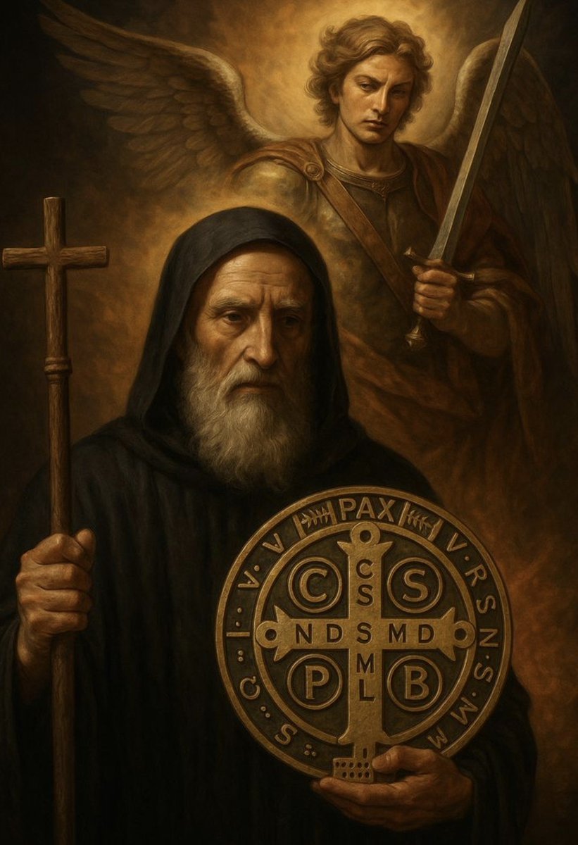 vircenturione's tweet photo. San Benito y san Miguel, guardadnos a todos y protegednos del mal. Os lo rogamos por nuestro Señor, Amén. https://t.co/fJWzzyDfVy