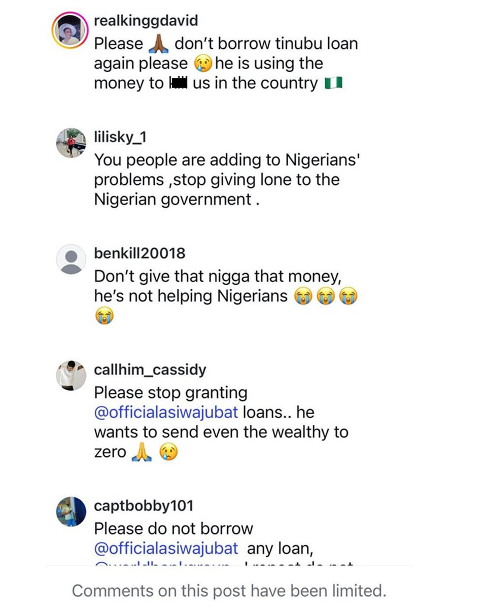 techorji's tweet photo. World Bank forced to lock their comment section after Nigerians flooded them with appeals to stop lending money to the Federal Government. 😄 🤣 😂 https://t.co/4tWKcx5AU9