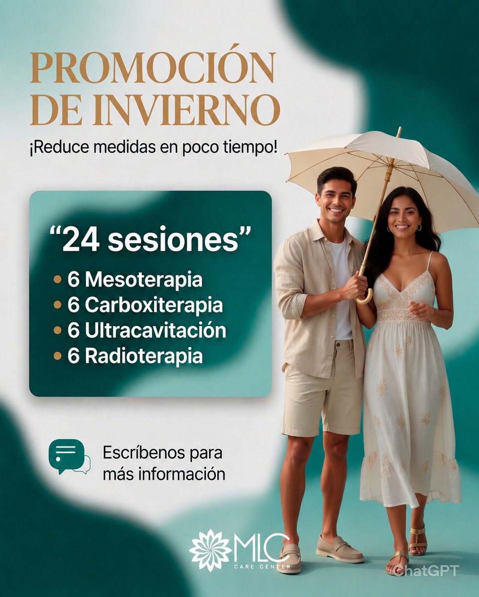 mlccarecenter's tweet photo. 🌧️❄️ Este invierno es para consentirse y verse increíble ✨
Reduce medidas con nuestra promo de 24 sesiones 💚

✔ Mesoterapia
✔ Carboxiterapia
✔ Ultracavitación
✔ Radioterapia

Todo por tan solo... Te lo contaré en secreto 😍🫢 https://t.co/L4M5Vmek3X