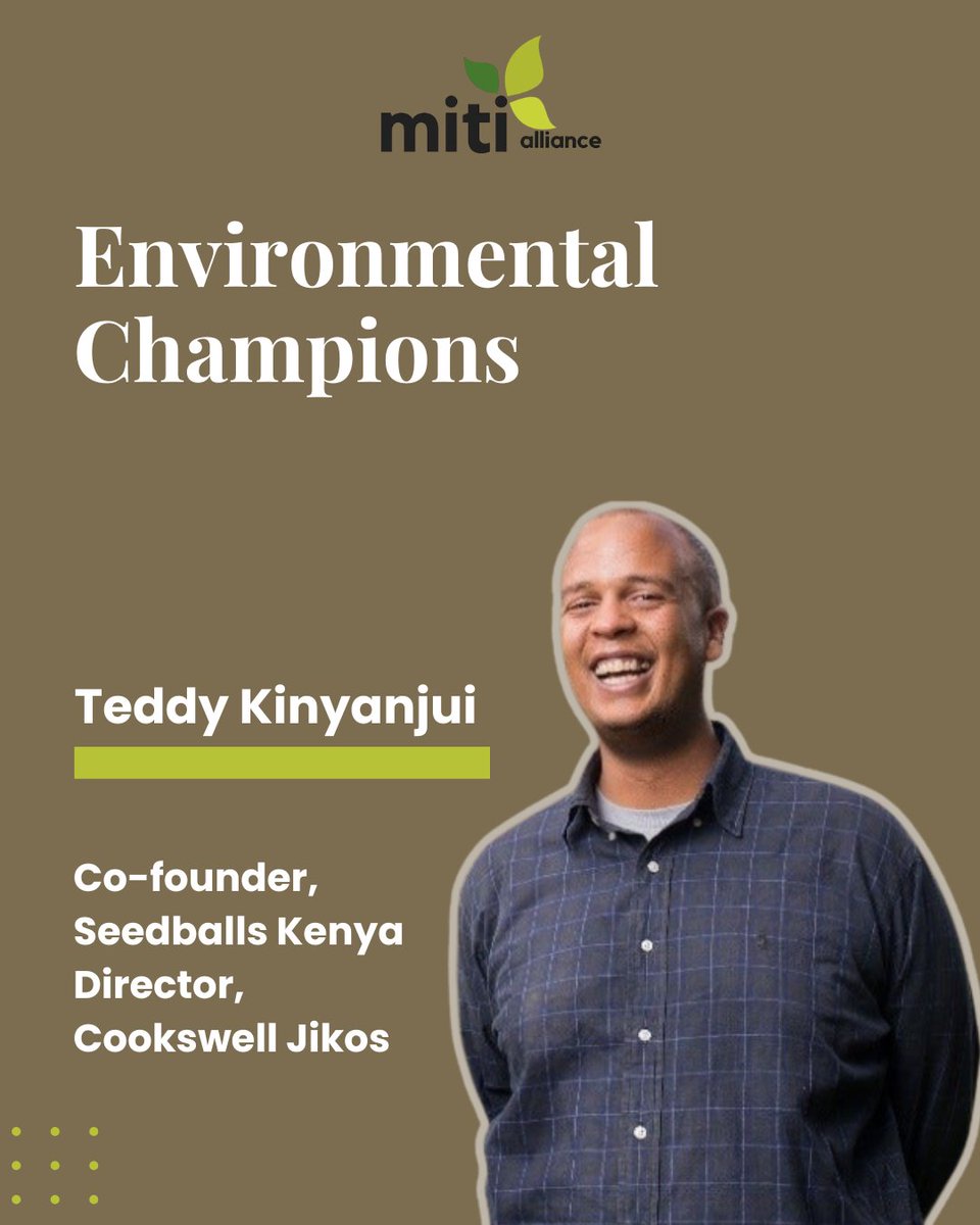 MitiAlliance's tweet photo. Teddy grew up making energy-saving jikos with his dad and learned the importance of planting trees. Today, he has helped distribute over 65M indigenous tree &amp; grass seedballs across Kenya, and their energy-saving Cookswell Jikos are now used in over 40 countries worldwide. https://t.co/y2J9QngUBO