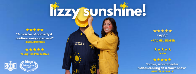 pubtheatres1's tweet photo. Don't miss feel good spectacle LIZZY SUNSHINE @draytonarmsSW5  19 - 23 May

When her partner doesn’t show, Lizzy Sunshine makes the audience her co-star. She promised a two-person show. She got... you.

Book https://t.co/NXc23NldIS https://t.co/aFrYSvgDgd