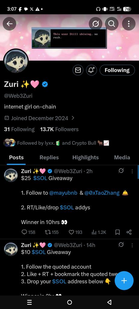 KingWeb370919's tweet photo. @LyxxArc @Web3Zuri @0xJiHoon BUwB98iKEwXJsgRteTg6LmaKdhKB9om7taMPSWeLccLr https://t.co/eSt8erNjfz