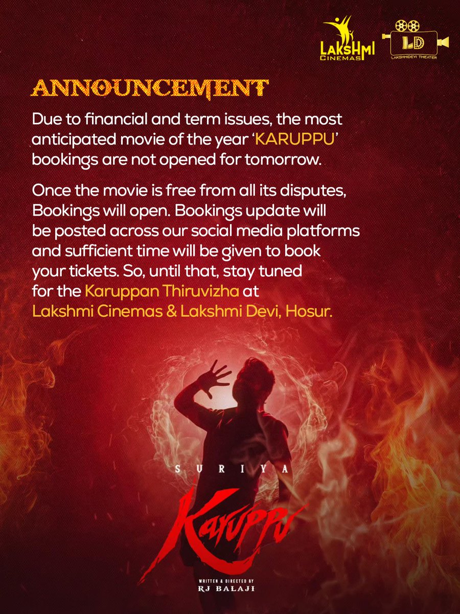 lakshmicinema's tweet photo. #Karuppu https://t.co/dUVWqgPsXx