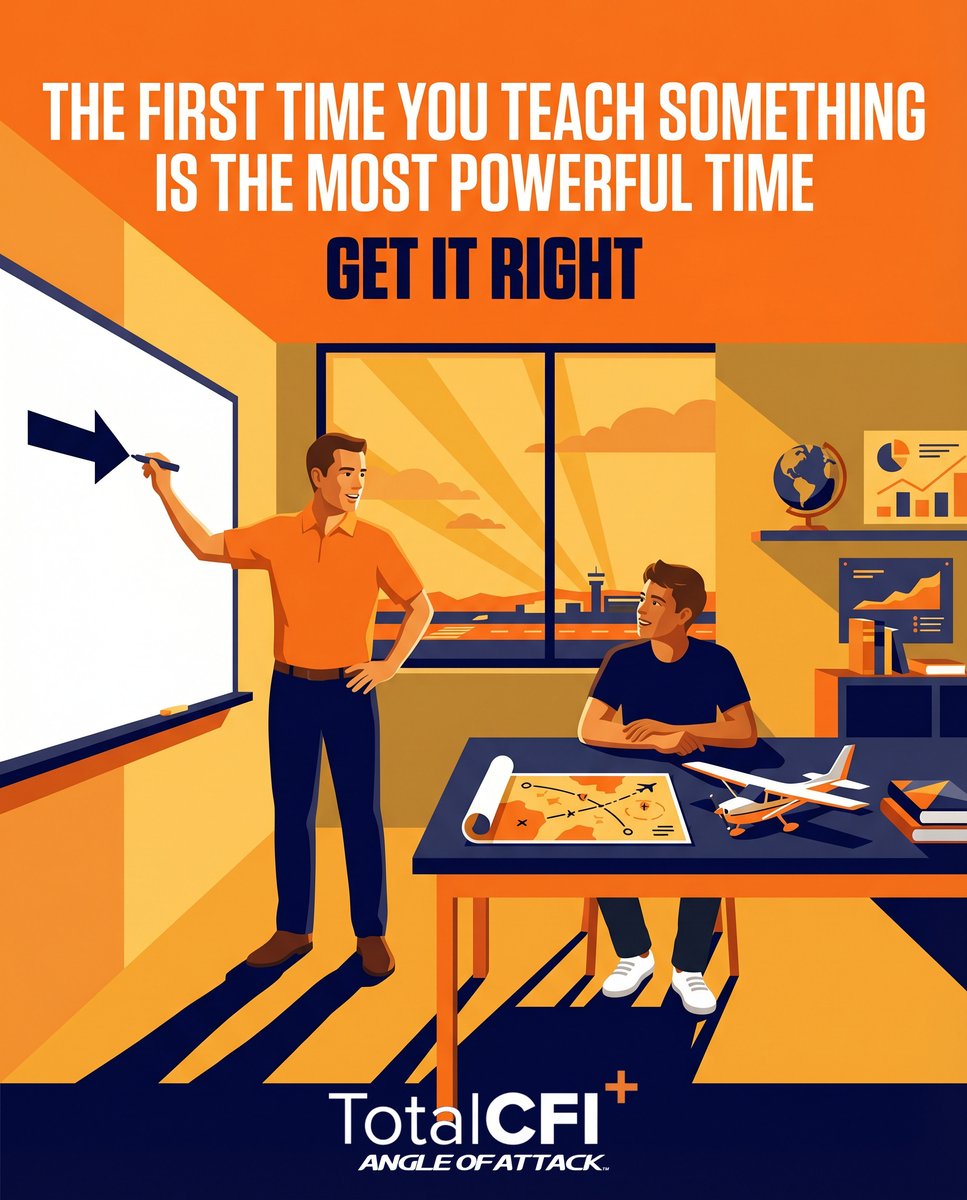 angleofattack's tweet photo. The first time you teach something is the most powerful time. Get it right.

The Law of Primacy: first impressions in learning are the hardest to break.

#CFI #flying #aviation #studentpilot #learntofly
Get it free → https://t.co/suZImqR2Gk https://t.co/VGeMe2kRka