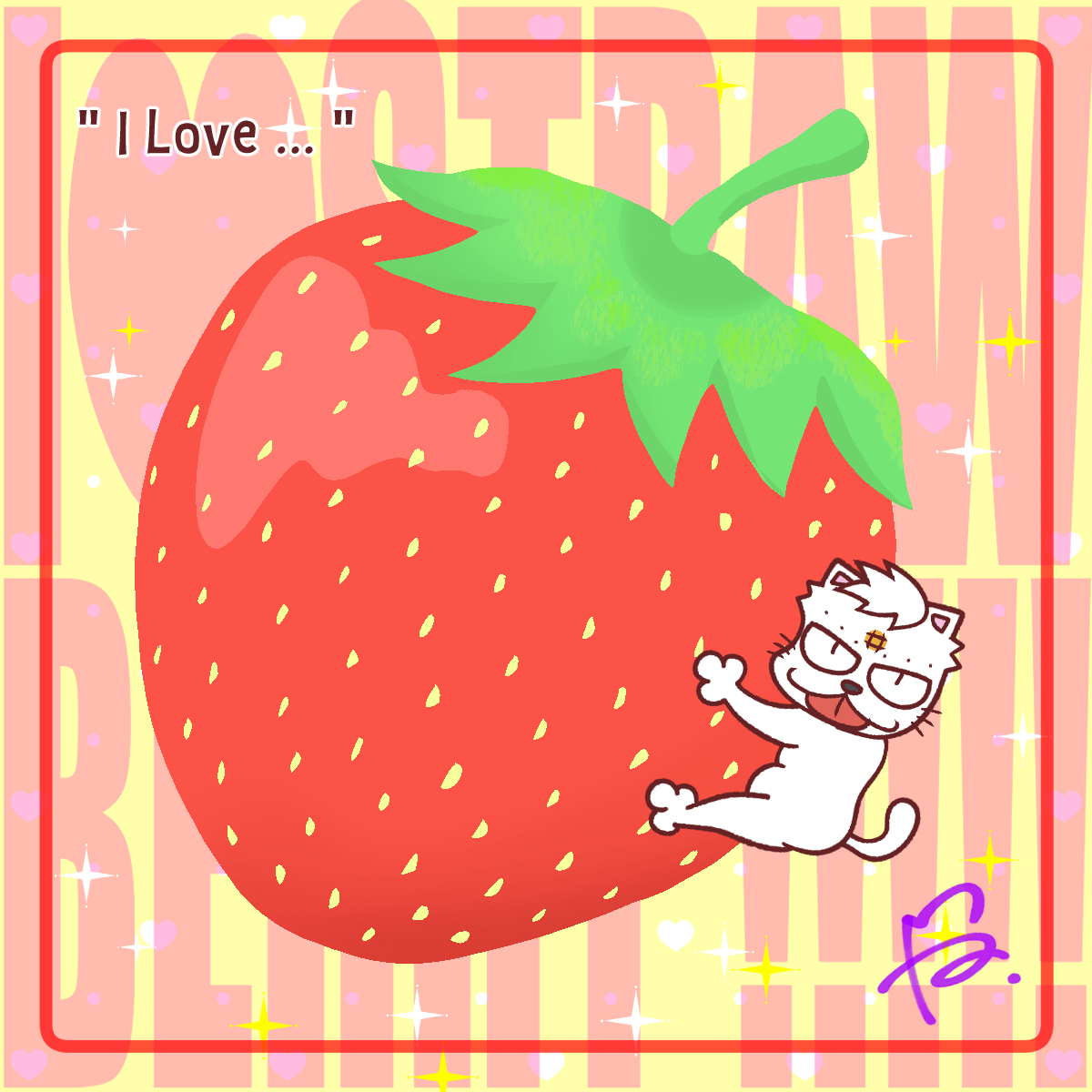 毎月15日はいちごの日‼️🍓💕 #イラスト #今日は何の日 #いちごの日