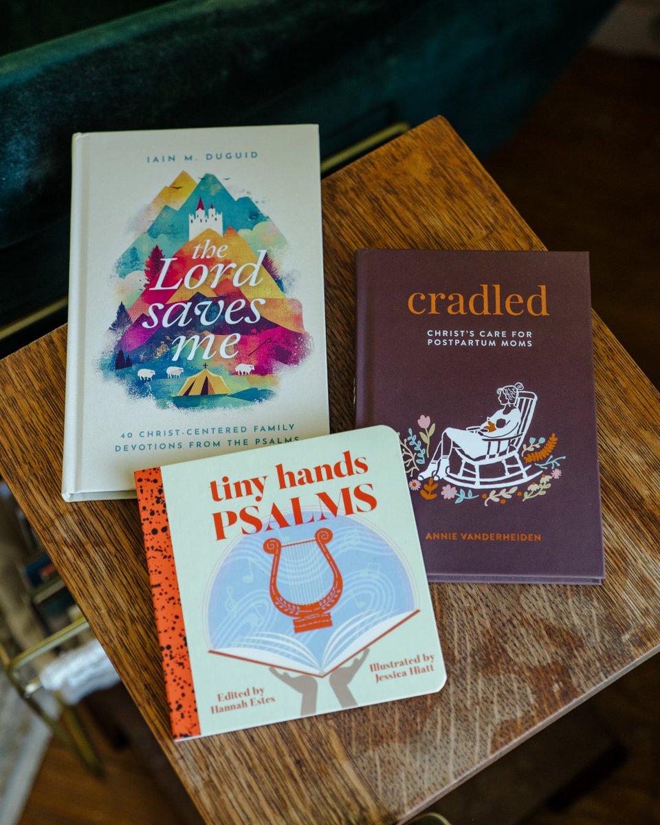 prpbooks's tweet photo. We’re giving away this 3-book bundle to 10 people! 

1️⃣ The Lord Saves Me by Iain Duguid
2️⃣ Cradled by Annie VanderHeiden
3️⃣ Tiny Hands Psalms by Hannah Estes (translations by Iain Duguid)

Enter now: https://t.co/elEhBGqHqh https://t.co/mKgfnKWDmd