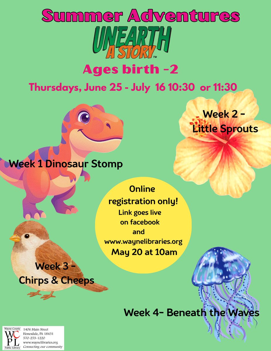 WayneTomorrow's tweet photo. Preschool Summer Program registration is now open!
Check out https://t.co/Z2ZwKQ5giG to learn more about all Wayne Library programs!

TODDLER ages birth -2 Summer registration link: 
https://t.co/63KW8aIiFr

PRESCHOOL ages 3-5 Summer registration:
https://t.co/rSgCEMJio2 https://t.co/w0TwLgdQKT