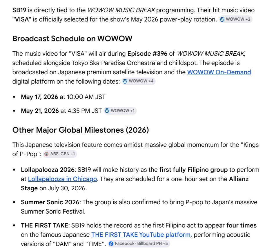 d_lottie's tweet photo. SB19's VISA will air on WOWOW MUSIC BREAK #396 on May 17th and 21st.

WOWOW MUSIC BREAK is a dedicated Japanese music television program broadcasted on the premium satellite television station WOWOW. 

#SB19 https://t.co/PjqmHpb9TK