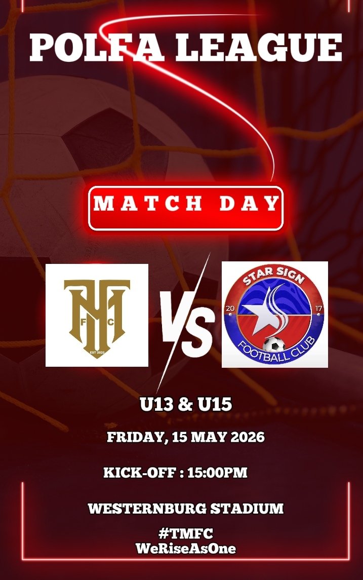TlouM_Centre's tweet photo. ๐ฏ๐๐๐ ๐ฎ๐๐๐
๐ Star Sign F.C
๐ U13 & U15
๐๏ธ Friday, 15 May 2026
๐๏ธ Westernburg Stadium
โฑ๏ธ 15:00
๐ซ Free Entrance
๐ Star Sign F.C.
๐ U17 & Promotional
๐๏ธ Saturday, 16 May 2026
๐๏ธ Westernburg Stadium
โฑ๏ธ 09:30
๐ซ Free Entrance
#TMFC
#TeamRed
#weriseasone https://t.co/zcRRBPjtsT