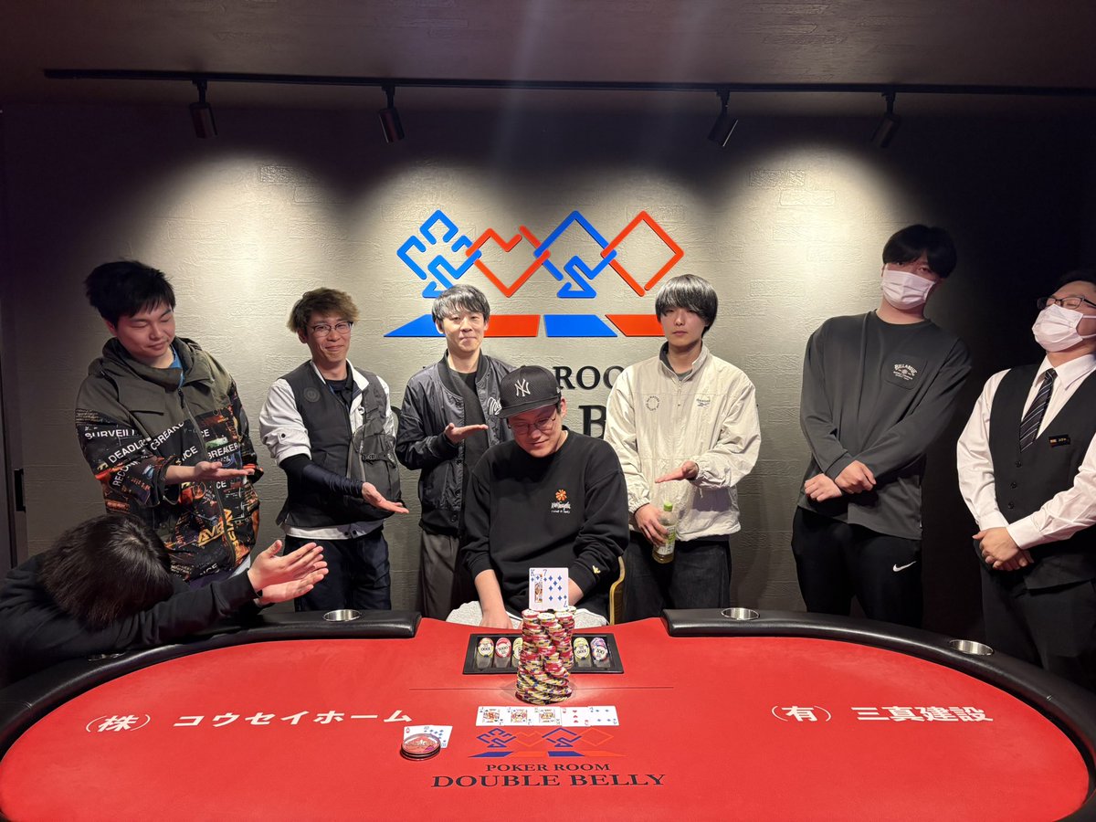 doublebelly_NLH's tweet photo. 2026.5.14(木)
🔹BLUE BELLY TOURNAMENT🔹

優勝　kyosuke  様

2位　たなゆー　様
3位　たぶち　様
4位　ゆー　様
5位　たけまる　様
6位　K   様
7位　だいすけ　様

今までの下振れをここで収束させました🔥
『kyosuke』様
おめでとうございます🎊✨ https://t.co/zOQLIGpIyE