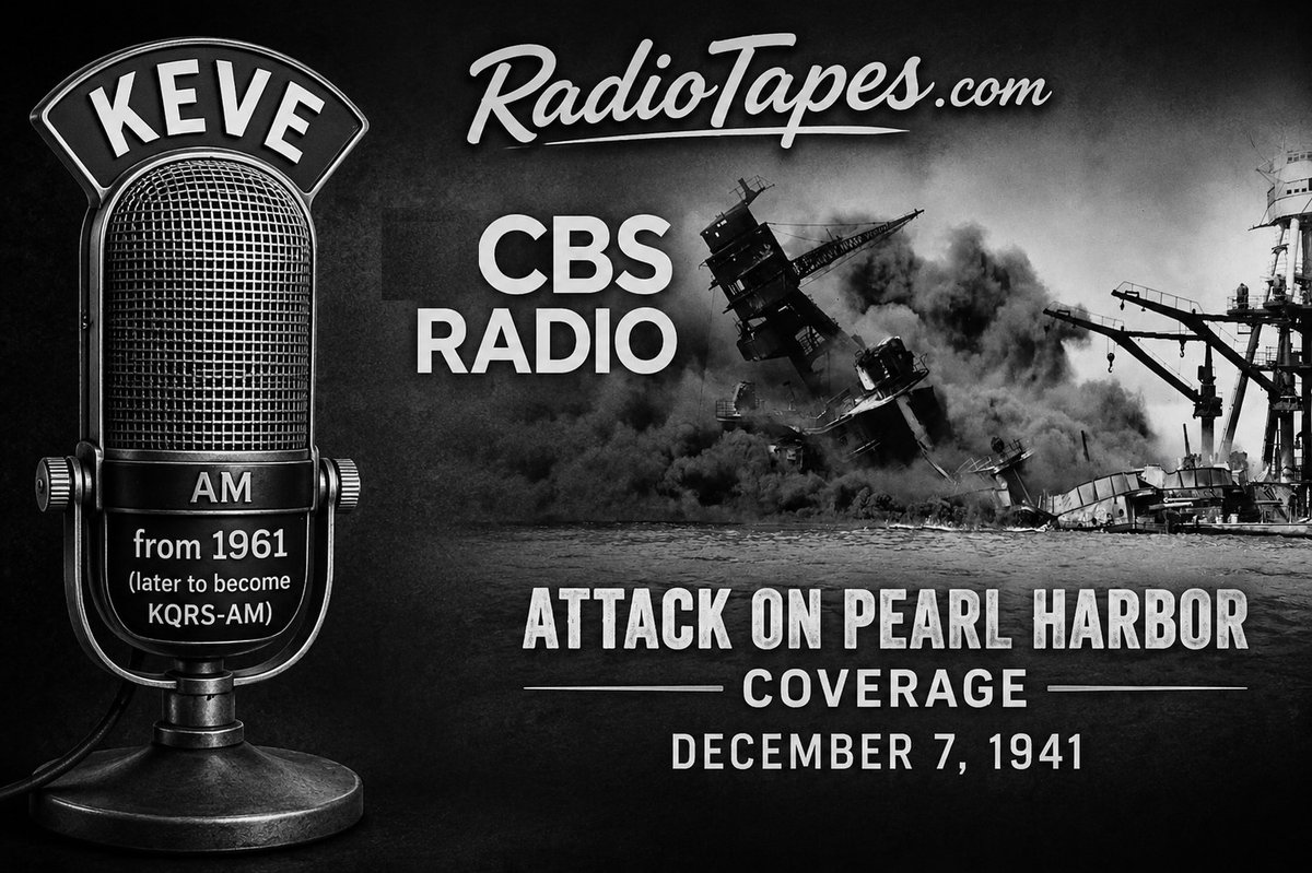 radiotapes's tweet photo. A rare KEVE-AM aircheck from 1961 is now posted on RadioTapes, offering a fascinating listen to the station that would later become KQRS-AM. Plus, a CBS/WCCO Radio aircheck with breaking news of the attack on Pearl Harbor in 1941 has also been added. https://t.co/s6H8J1ceAH https://t.co/KA55YulnPE