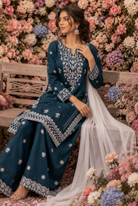 MahhamC's tweet photo. 💙 Elevate your ethnic style with our Teal Ready to Wear Embroidered Linen Plazzo Suit with Plain Chiffon Dupatta 

✔ Elegant Embroidery
✔ Comfortable Linen Fabric
🛍 Shop Now:

https://t.co/WblnHrgi7j

#PakistaniFashion  #LinenSuit #PakistaniSuits #birmingham #unitedkingdom https://t.co/BLMve1wp1Z