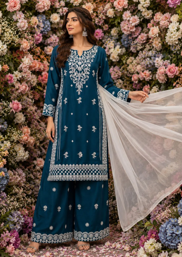 MahhamC's tweet photo. 💙 Elevate your ethnic style with our Teal Ready to Wear Embroidered Linen Plazzo Suit with Plain Chiffon Dupatta 

✔ Elegant Embroidery
✔ Comfortable Linen Fabric
🛍 Shop Now:

https://t.co/WblnHrgi7j

#PakistaniFashion  #LinenSuit #PakistaniSuits #birmingham #unitedkingdom https://t.co/BLMve1wp1Z