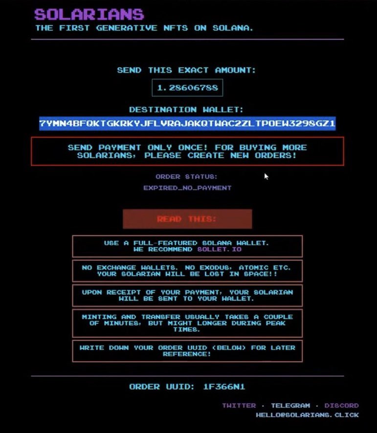 SolariansNFT's tweet photo. Who was there or around that time? 👀

When no Marketplaces existed and we were trading in Telegram groups..

When there was no Metaplex..

When there were no NFT collections on Solana..

You literally cannot be more OG than that if you witnessed this! 👏

You had to feel this! https://t.co/bAfZQC7uXr