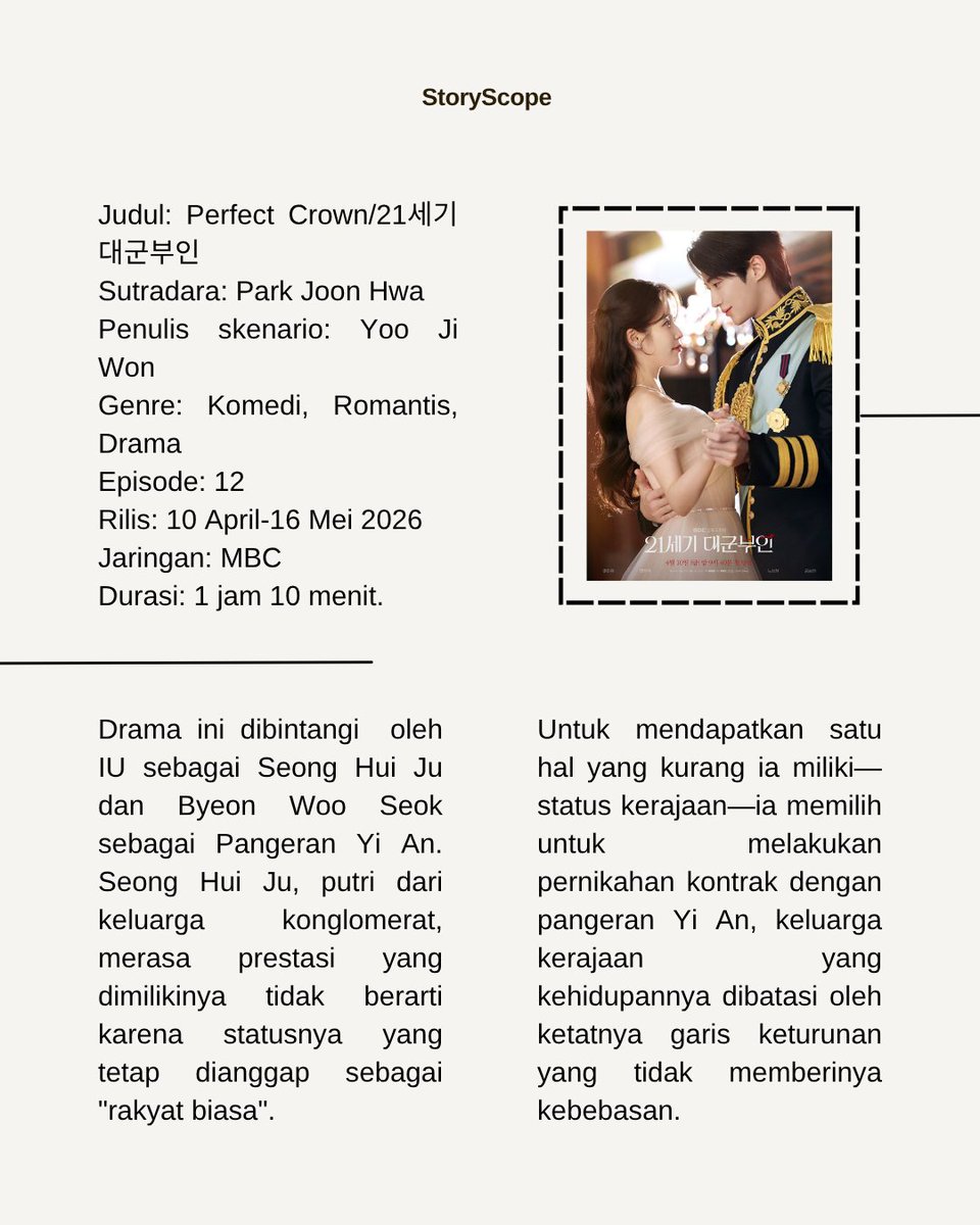 storyscopeofc's tweet photo. Nggak cuma Perfect Crown, sebenarnya ada drama lain yang pernah menghadirkan kisah kerajaan modern yang nggak kalah addictive. Kalau Scopie penasaran, swipe sampai akhir ya!

sc. https://t.co/OjcgpExP8z, https://t.co/SctB9mO6gL
__
Ai 🦋

#StoryScope #Scopefy #RoyalKDrama #fyp https://t.co/Zjd83XlIfL