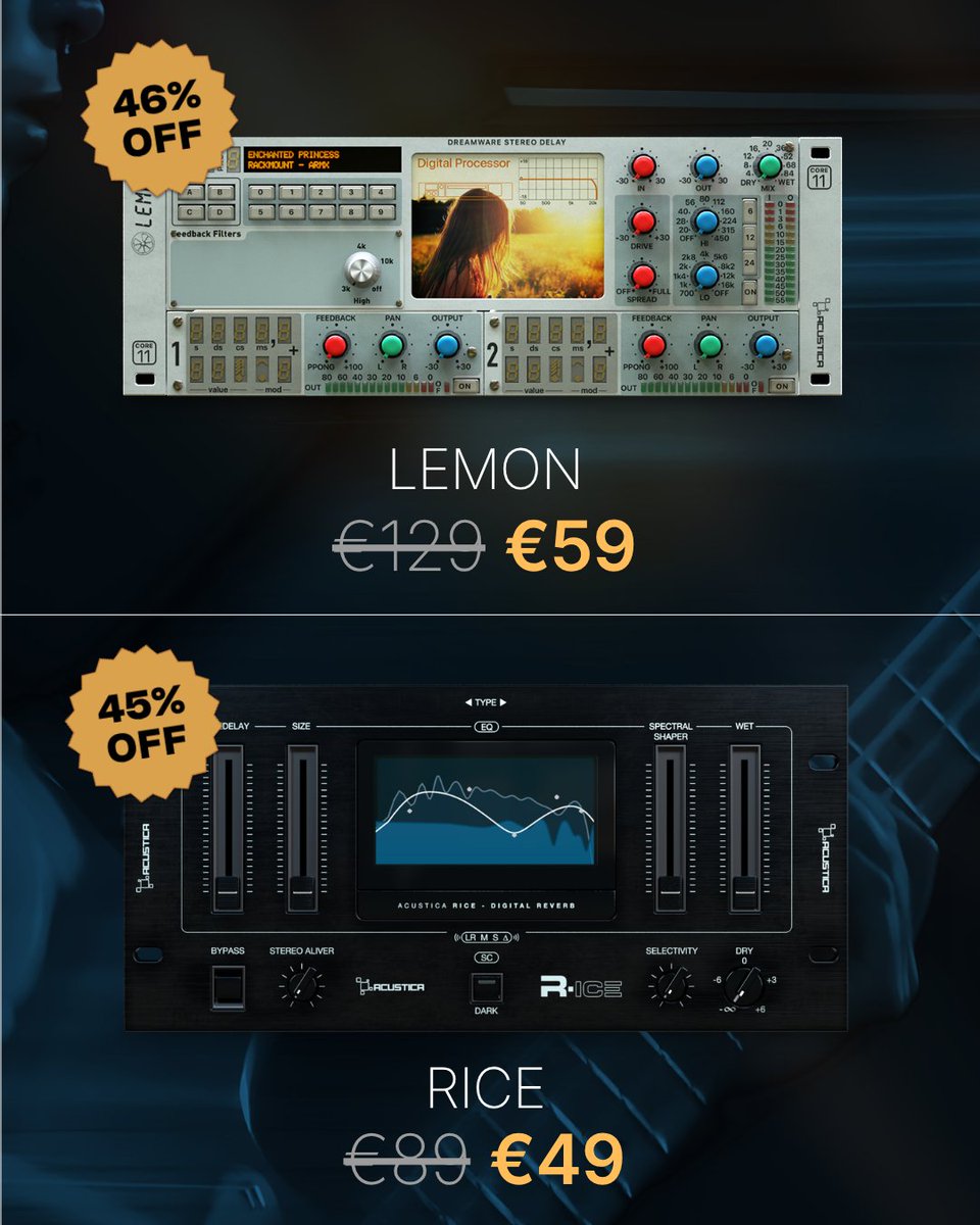 AcusticaAudio's tweet photo. MAY Flash Weeks 🎸

From lush reverbs and creative delay to mic modeling and more, this week’s picks are all about bringing more depth, tone, space, and movement to your productions.

🔗 https://t.co/zj67PgZ31d

Guitar Weeks ends May 31 https://t.co/wPeHTjK18O