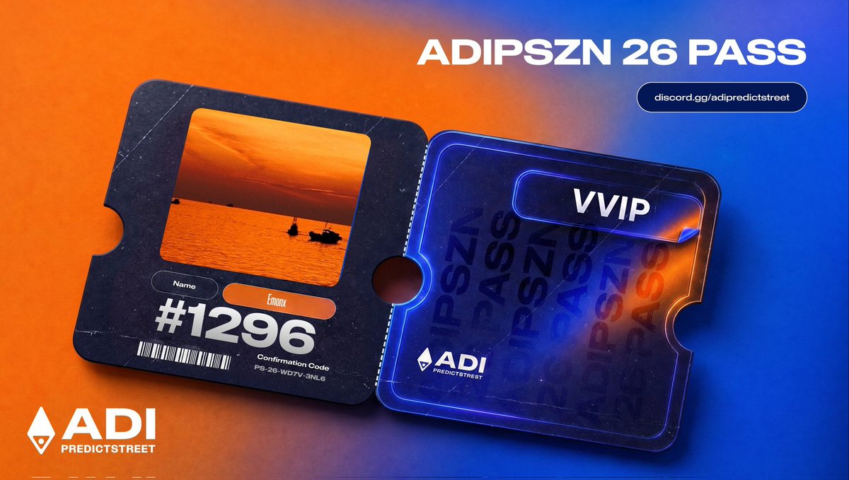 FadlanAditya9's tweet photo. Just claimed my ADIPSZN 26 Pass from @Predictstreet ⚡

Every referral now stacks toward my tier.

5 tiers, one Pass per identity → https://t.co/U7xqehjsva https://t.co/9zO5958htq