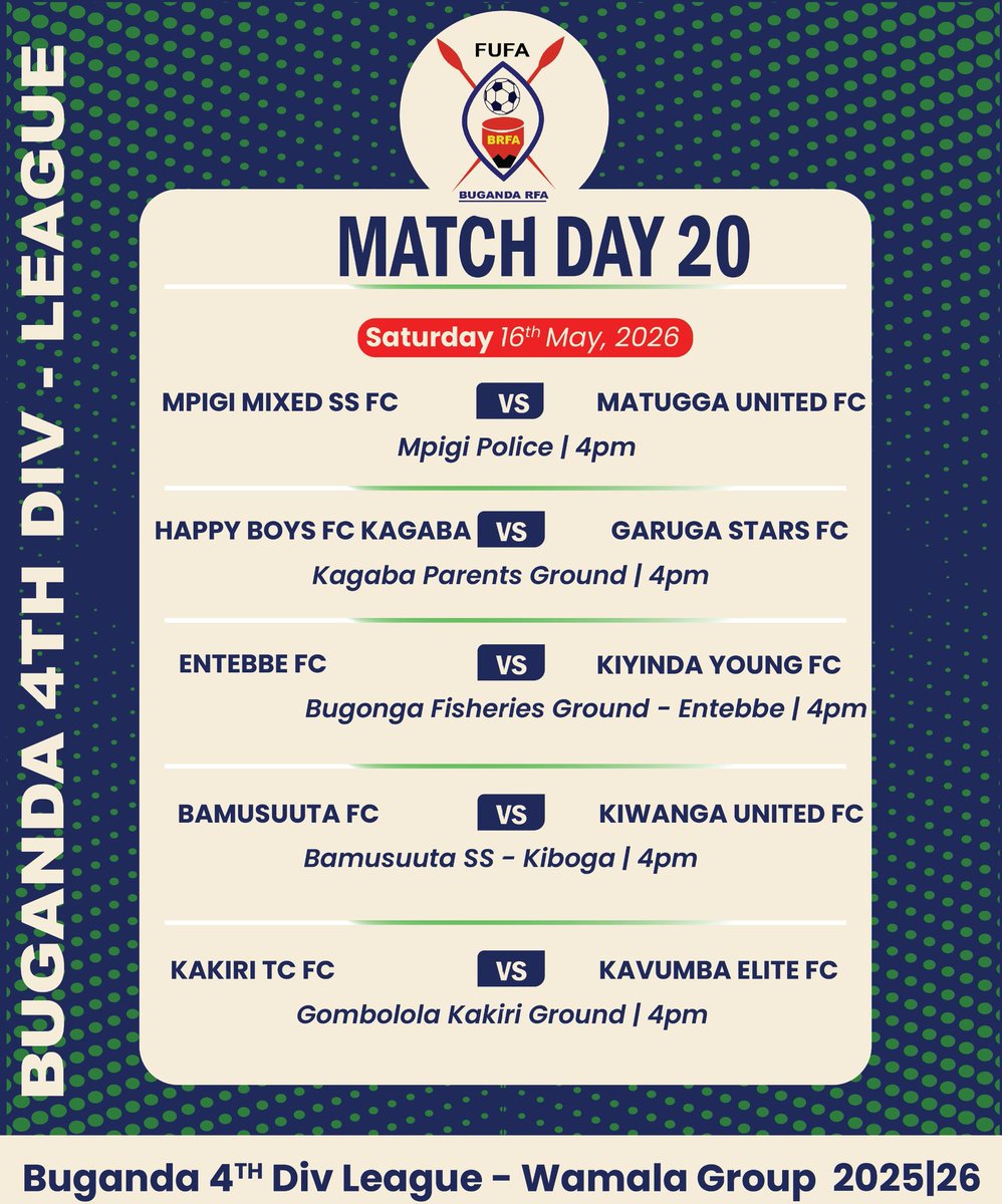 BugandaRFA's tweet photo. Upcoming games https://t.co/Bmll2xRrCR