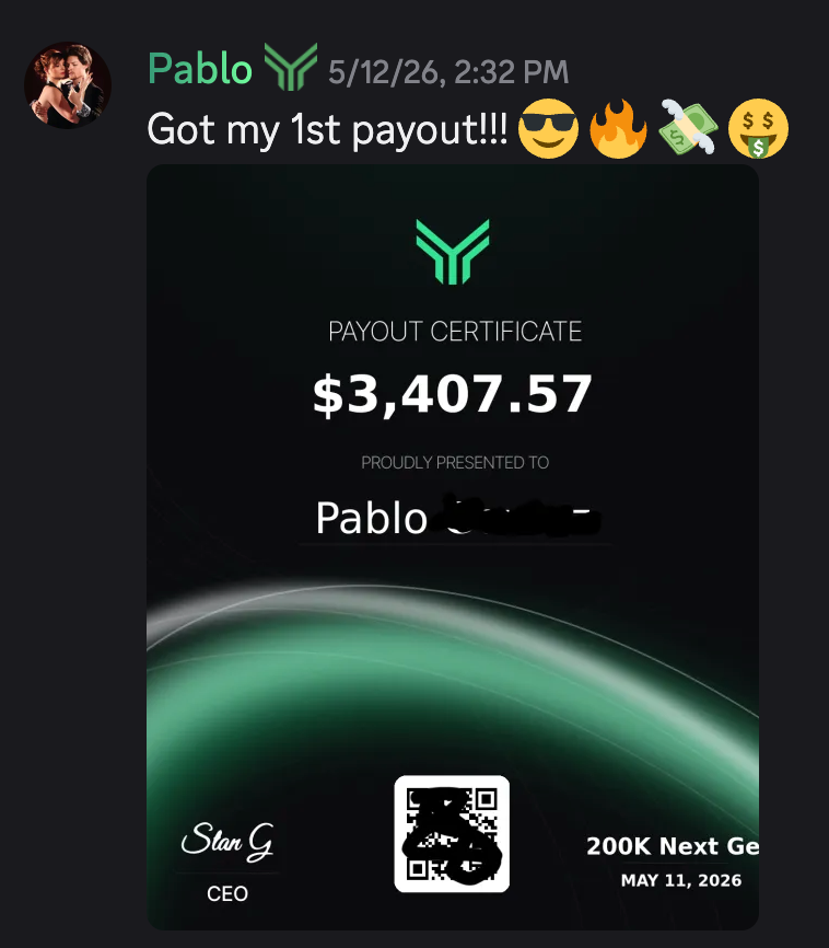 fundingtraders's tweet photo. Congratulations Pablo on your first sweet pay! 🥂 https://t.co/t4CaZo5j4f