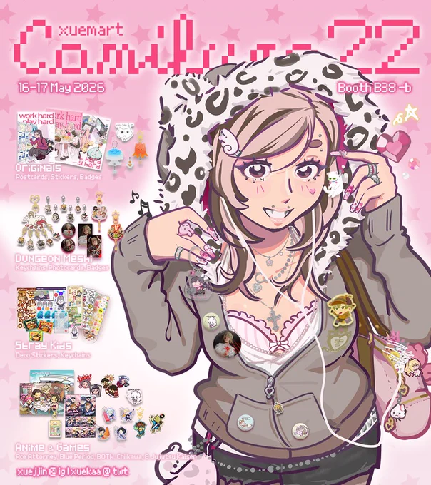 💗&amp;🔁 appreciated!

𝄞𝄢xuemart #CF22 OTS catalog! ʚ₍ᐢ. .ᐢ₎ɞ

💗 16-17 May B38-b
🍀 Original, Dungeon Meshi, StrayKids, Ace Attorney, &amp; More!!

#comifuro22 #cf22catalogue 