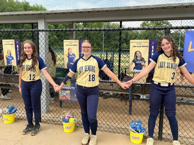 CMSGoBlue's tweet photo. We celebrated our 8th grade players during recognition night and also cheered on Kinley as she recorded her 100th strikeout of her middle school career! What an incredible accomplishment and a memorable night for our team. 💛 #BlueDemonPride #DestinationSuccess https://t.co/Nj4IwazTtF