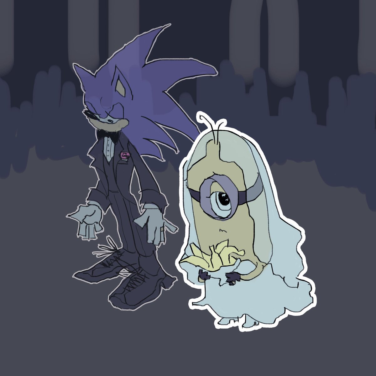 losospics's tweet photo. this is my first post on twitter
i'm wearing a shirt though
ehh
just married 😇😇😇

#femboy #sonictheheghehog #sonicthehedgehogfanart #minions #wedding #couple #loveisintheair https://t.co/puoqJW1Rll