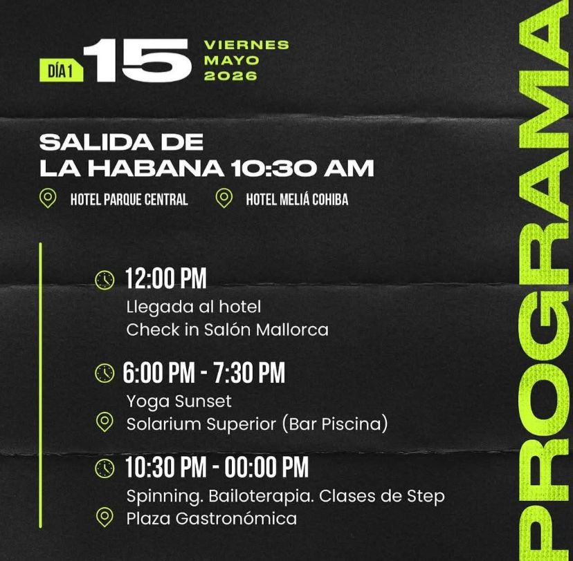 CubanacanHotel's tweet photo. 🔥💪 FIN DE SEMANA FITNESS 💪🔥

Vive una experiencia única junto a los chicos de Vikingo Gym en el espectacular Hotel Meliá Varadero 🌴☀️

Entrenamientos, energía, diversión y la mejor vibra fitness en un fin de semana pensado para compartir, superarnos y disfrutar al máximo. https://t.co/BN5X2sNHMK
